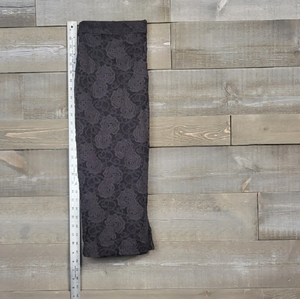 Anthropologie Maeve Alva Black/Gray Floral Lace Straight Pencil Skirt